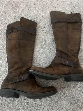 Ugg Women’s distressed  Brown Suede Leather Riding Boots Sz 6.5